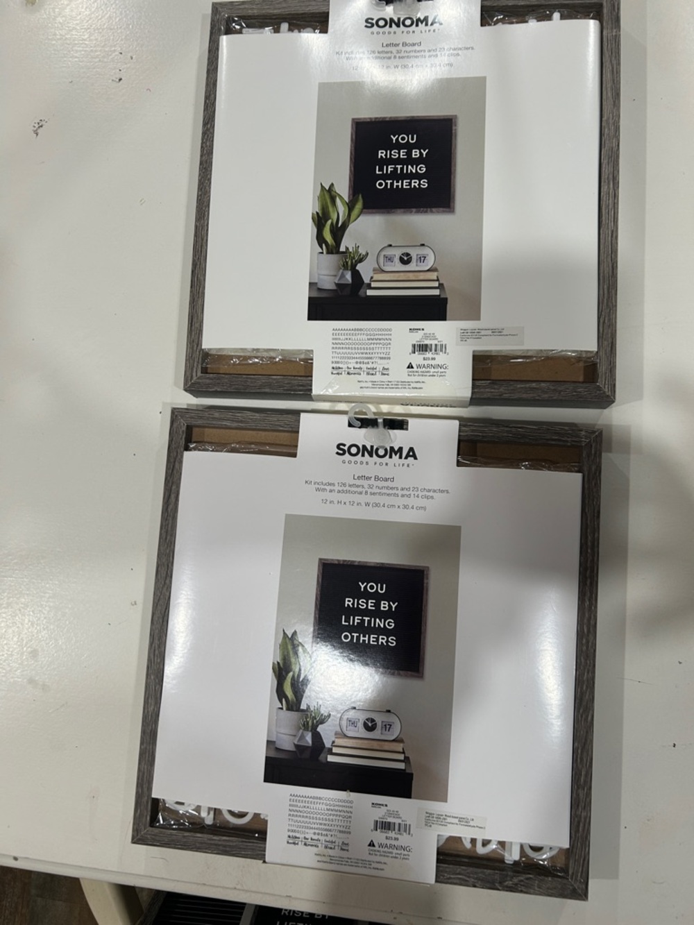 SONOMA Gray Wood Frame Letter Board